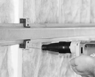 (See page 7 ) We suggest installing the ceiling first, before installing the walls. STEP 2 Figure 2.1: Screw SIC Clips into stud wall Space SIC Clips so not to exceed 48 on center.