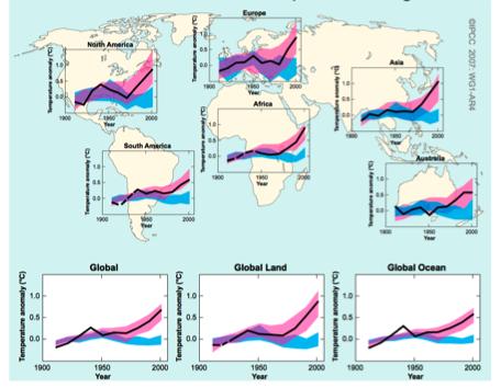 4. Global and Continental Temperature Change IPCC 2007 provides a detailed study on global and continental scale temperature changes.