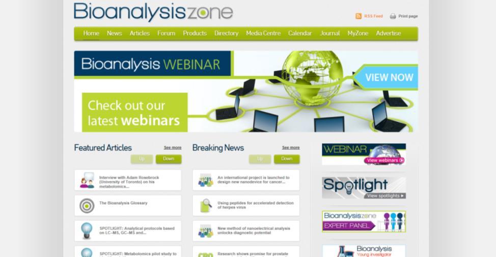 Specifically designed to enhance comprehension and aid learning Bioanalysis Zone is the online home of Bioanalysis, bringing together: The latest news, views, research and products A forum for the