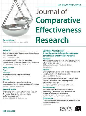interactions Journal of Comparative Effectiveness Research MEDLINE-indexed Impact Factor: 1.