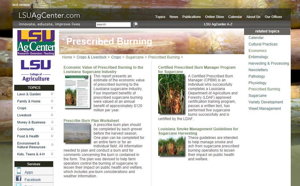 Economic Value of Prescribed Sugarcane Burning www.