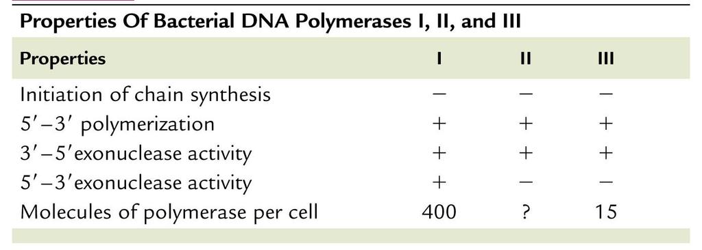 DNA polymerases I, II, and III can elongate an existing DNA strand but cannot initiate DNA synthesis.
