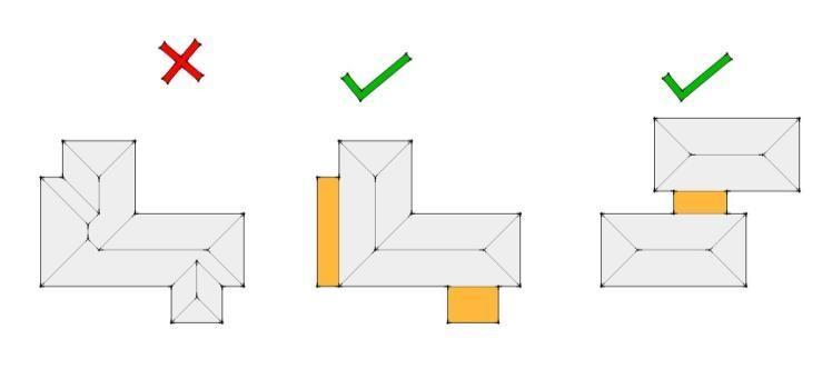 2.4.5.3 All pitched roofs to be hip roofs with boxed in overhangs. 2.4.5.4 Pitched roofs with gable ends are allowed as special consideration. 2.4.5.5 Large roofs must be broken down into smaller geometric components to provide a more fragmented mass.