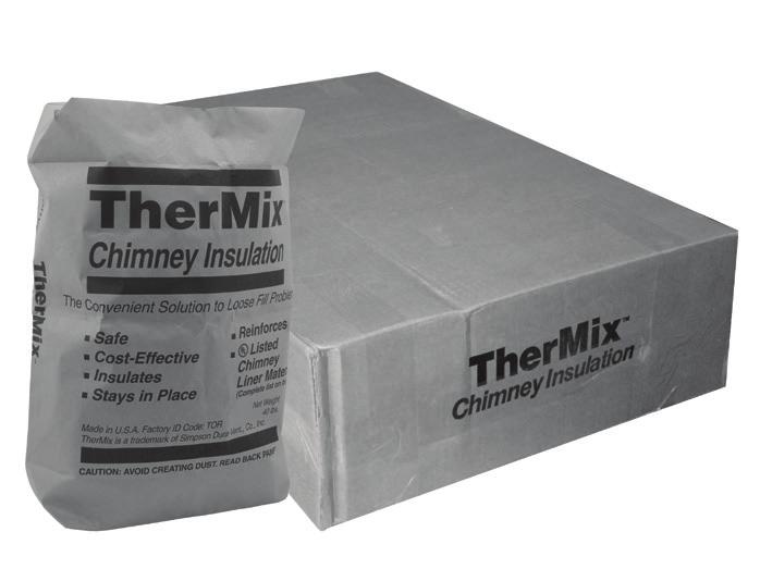 Stainless Steel Flexible Relining DuraFlex Insulation TherMix Use to fill space between a liner and inside masonry chimney. Ready-mix formula cures into lightweight.