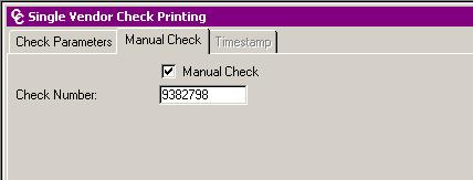 Single Vendor Check Printing Register a written check in the