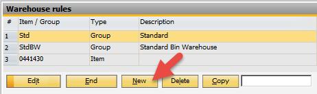 Warehouse Rule: Field used to assign a specific warehouse depending on the conditions defined.