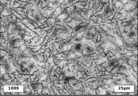 100X 25 μm Figure 8. Microstructure of commercially pure Ti plate (grade-2). 100X 25 μm Figure 9. Microstructure of commercially pure Cu plate. Figure 10.
