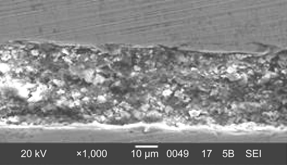 Figure 11 shows the cross section of the diffusion bonded Ti-Cu joint at 973 C for 2 hours under a static force of 250 N.