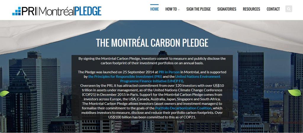 Montreal Carbon Pledge Measure investment