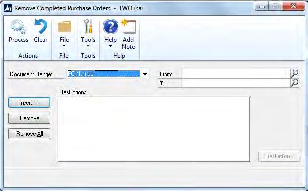 History table. You should move/remove your completed purchase orders periodically.