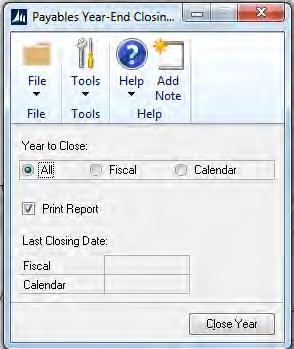 Amounts for boxes 1-9 on the Dividend Form or 1-16 on the Miscellaneous Form 1099 Amount field in the Vendor Yearly Summary window in the Calendar View Note: Currently, Microsoft Dynamics GP does not