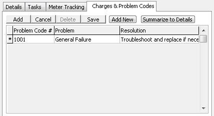 have existing problem codes in ServiceLedger, you can add them to the Equipment Service Note or add new problem codes on-the-fly.