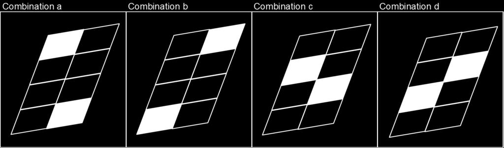 combinations (Opposing corner 1:1).