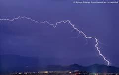 Lightning Current theory: High negative charge builds up in clouds Electrons
