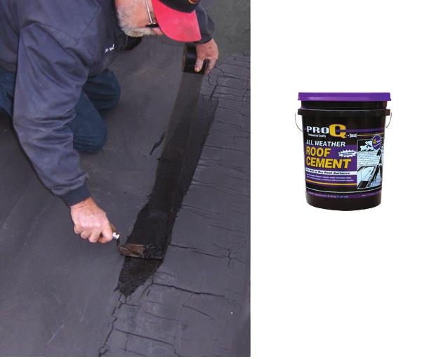 Pro-Q All Weather Roof Cement Professional grade all-weather roof patch and flashing cement that is rubberized for added strength and flexibility. Cures to a tough and resilient protective barrier.