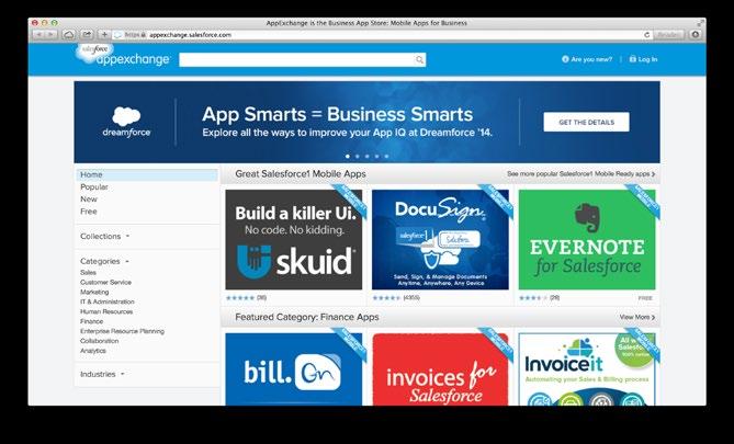 To make these apps available, Salesforce created the AppExchange, a one-stop shop for business applications you