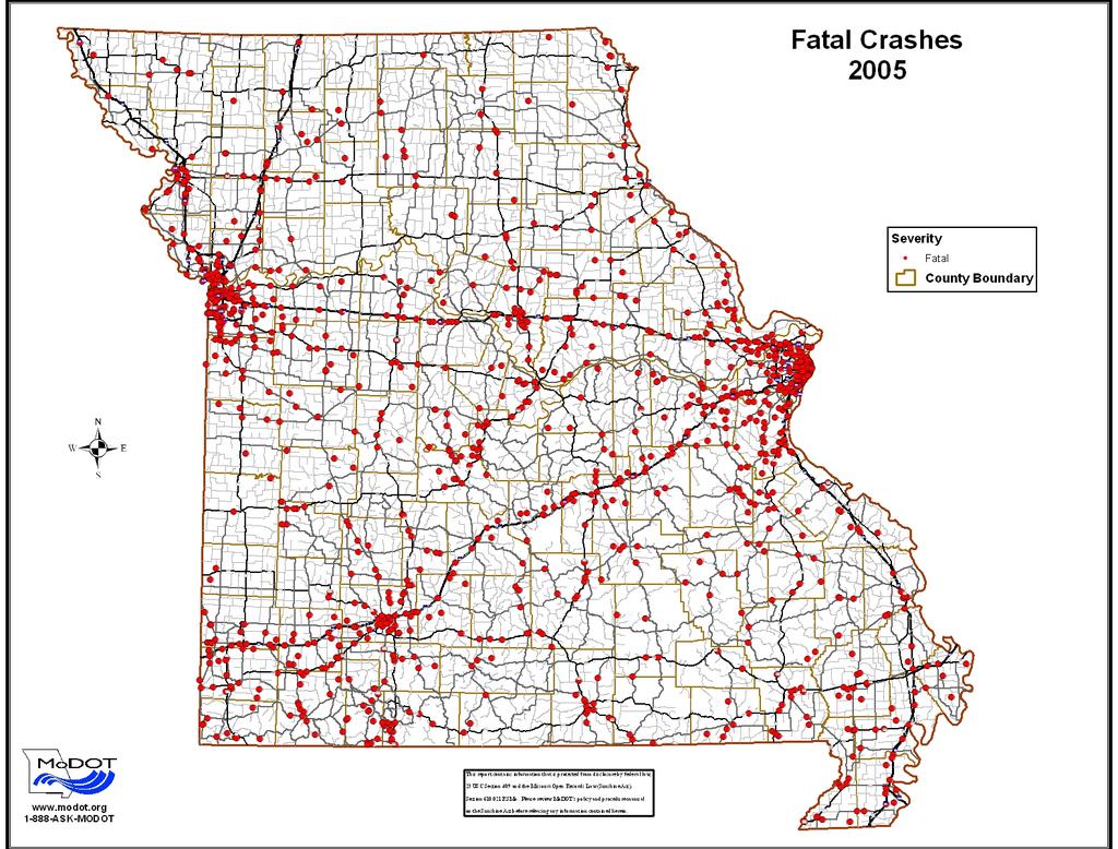 Evidence indicates that severe crashes are widely distributed across state and local highway systems, and very few