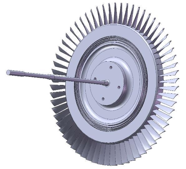 Modelling by using SolidWorks 2012 The geometry of turbine is drafted based on the dimensions of geometric parameters.