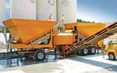 Model SUMAB M-2200 This is a model for large construction works. Mobile concrete plant on a chassis with wheels. Capacity 25-50 m 3 /h. Pan-mixer volume 2200/1500 l. 4 aggregate storages.