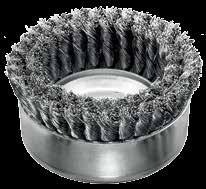 Cup Brushes Cup Brushes Knot cup brushes are for heavy duty use: for the preparing of metal surfaces before painting, the removal