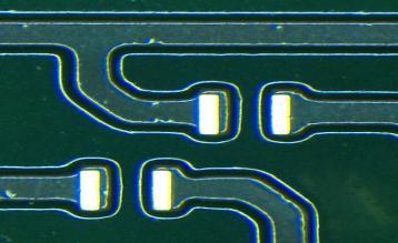 tracks but NSMS (None Solder Mask Defined) can also be used with some