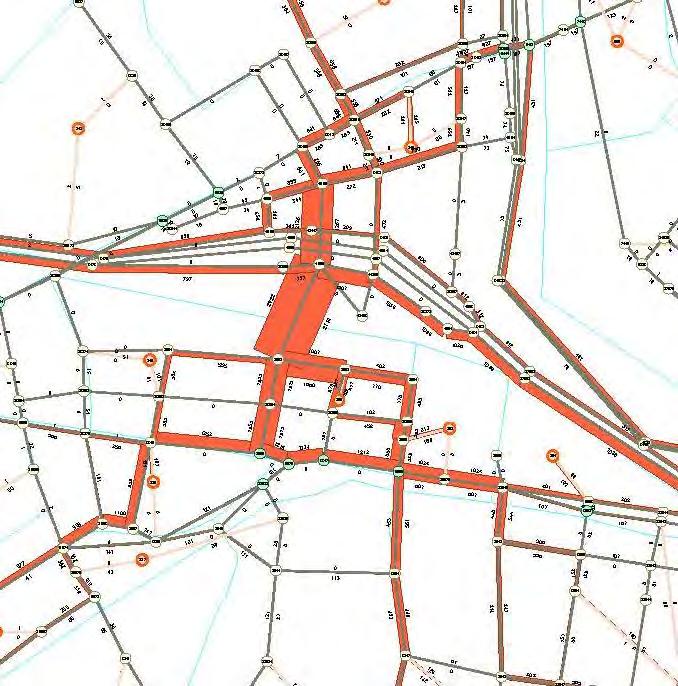 Malvern Street (full 2-way) -projected traffic volumes (2035) AM Peak: 1,640 vph