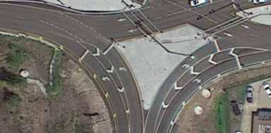 (26) White channelizing lines are often used at exit and entry ramp movements with multiple lanes.