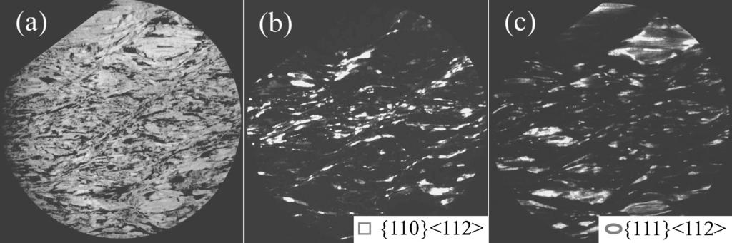Deformation Microstructure and Texture in a Cold-Rolled Austenitic Steel with Low Stacking-Fault Energy 623 Fig. 5 (a) TEM bright-ﬁeld image obtained from specimen rolled at 95% thickness reduction.