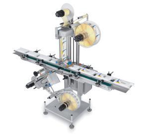 With application belt HERMA 152 C Prisma > For timed product feed > With roller prism and roller-type separator > Precise labelling