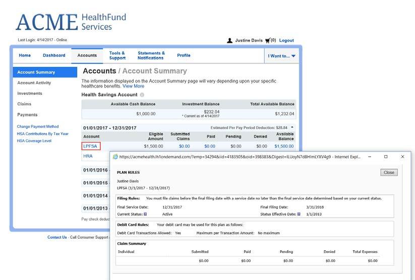 Forms, such those pertaining to HSA distributions and excess contributions, can be found under the Tools & Support tab.