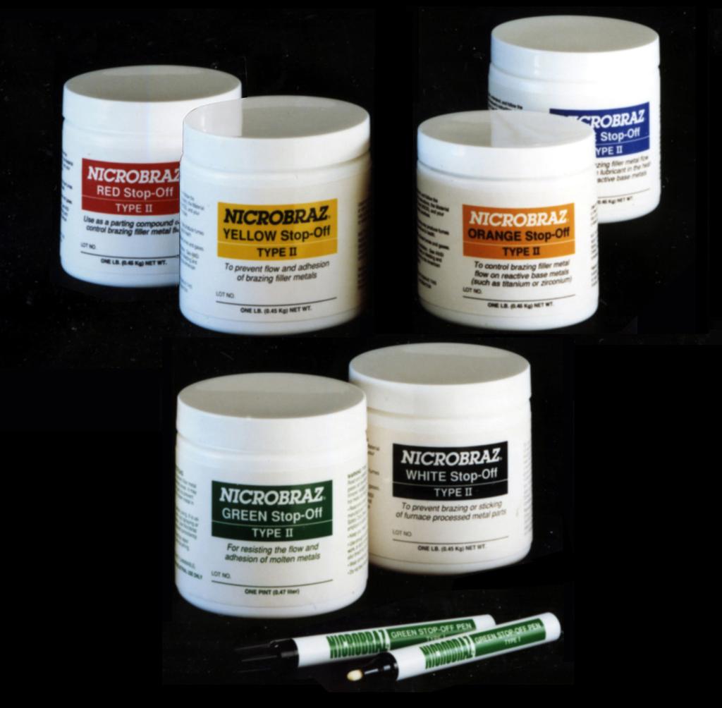 Nicrobraz Stop-Off Materials The comprehensive range of Nicrobraz Stop-Off products meet the needs of almost all applications Nicrobraz Stop-Off materials are designed to protect metal surfaces from