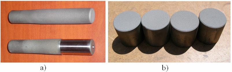 THE ANNALS OF DUNAREA DE JOS UNIVERSITY OF GALATI FASCICLE XIV Figure 4. Pictures of the samples coated with a) 316L stainless steel as coated and machined, b) WC-Co coatings 3.