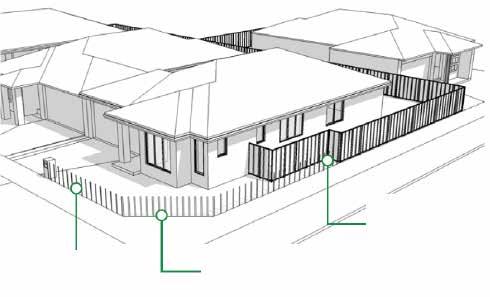 Fencing continued Side and rear fencing Fencing constructed along the side and/or rear boundaries: Is to be a maximum height of 1.8m. Must not include any coloured pre-finished metal sheets (e.g. Colorbond) or unfinished materials (e.