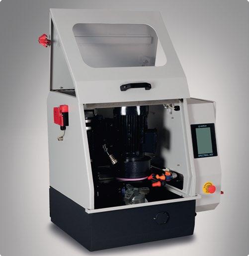 SPECTRAL AG SPECTRAL AG is an automatic cup grinder for spectroscopic sample preparation of iron and steel samples.