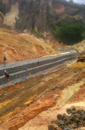 This was completed within three months with work proper starting on shaping the gully s embankments and preparing the wall foundations, from June 2012 onwards.