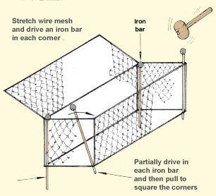 11. Each mesh basket must also have extra wire bracing to help support the weight of the stones when the
