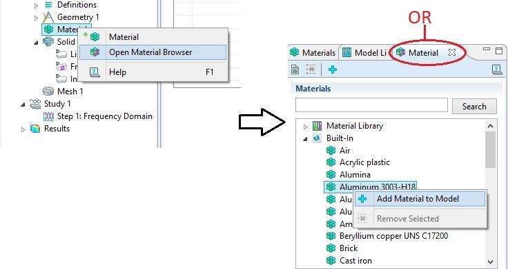Chapter4. COMSOL Program 1- Open the Add Materials window.