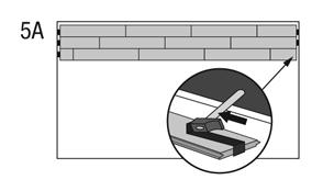 In places where it is too difficult to install the Uniclic planks with the tapping block (e.g. against the wall), you can tap them together using the pull bar and a hammer. (See diagrams 5A 5B - 5C.