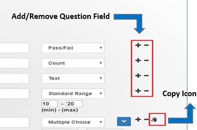 Adding Questions to Group Inspection Type 1) When the user clicks the plus-sign (+) to the right of Question 1, a new question field will populate below it.
