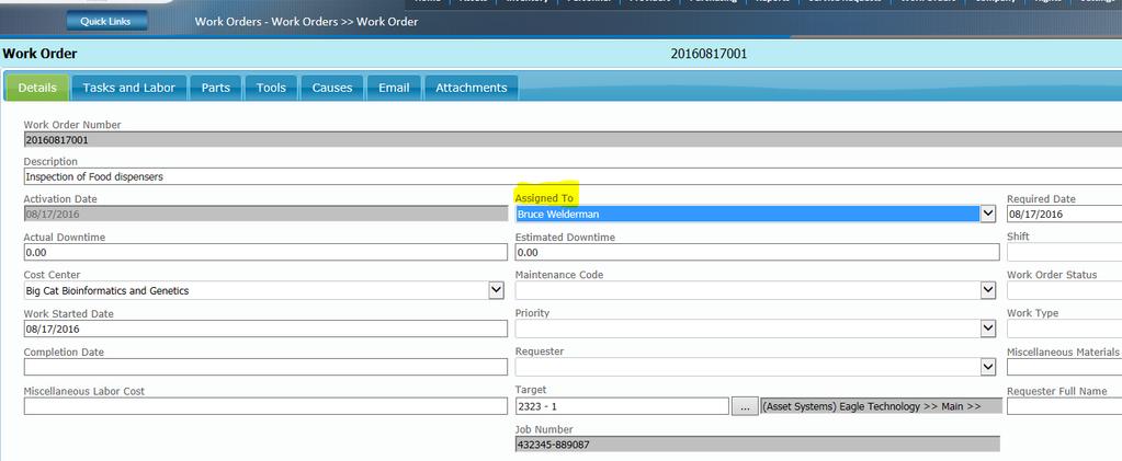 Work Order - Assigned To 3) Select Work Orders from the menu.