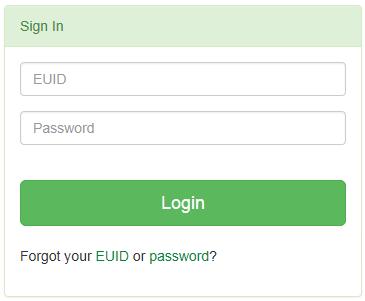 EIS System Login Instructions (cont.) Step 2 Type in your Enterprise User ID (EUID) and password.