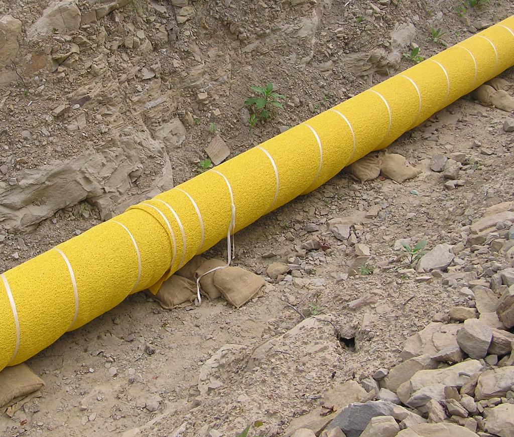 ROCKSHIELD FOR PIPELINE COATING PROTECTION TUFF-N-NUFF Greatly Reduces Or Eliminates The Need For Costly Dig Ups To Repair The Pipeline Coating Reduces Construction Costs Over Using Select