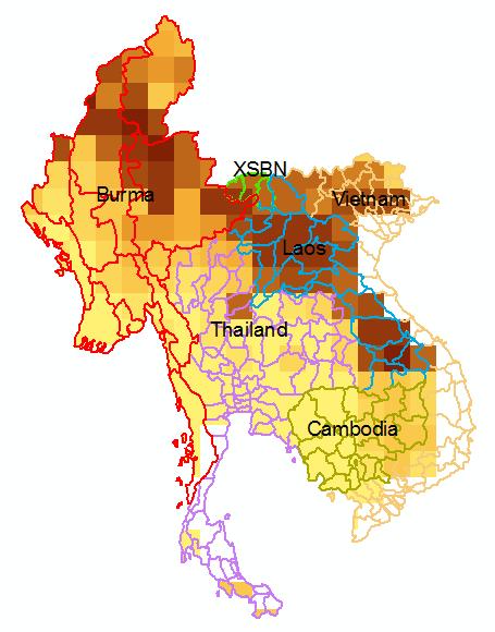 Simulation of forest biomass density in Mainland