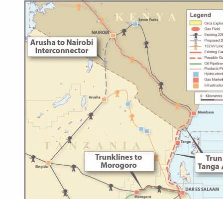 Longer term expansion options Potential Additional Markets Gas to Tanga and