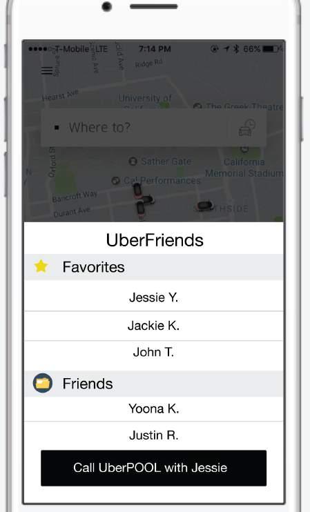 UberPOOL using UberFriends