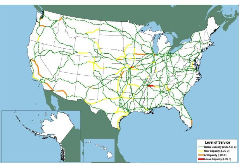 U.S. Rail Corridors and Congestion Rail Volumes Expected to