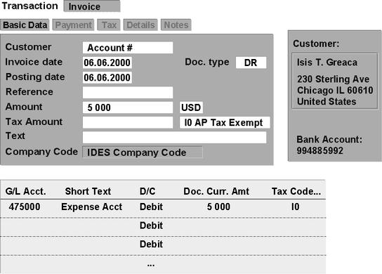 Simple Postings in mysap ERP FI: Additional Line Items 110 NOTES: Enter the additional line items for the document in the table in the bottom section of the screen.