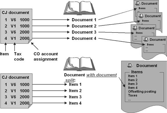 Cash Journal Document with Document Split 173 NOTES: In the SAP system you can enter a cash journal document with a document split.