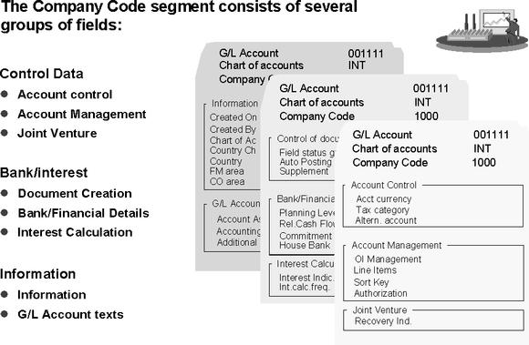 Fields in the Company Code Segment 41 NOTES: The company code segment for the same G/L account can be different depending on the requirements of the company code.
