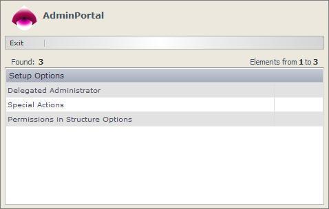 Users > Adminportal Appoints the Delegated Administrators.